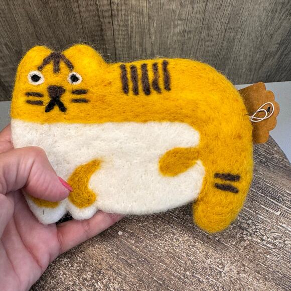 Felt Kitty Cat Leaf Coaster Mug Rug Home Decor Gift for Boho NEW FAST SHIP - Picture 4 of 7